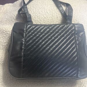 Quilted Shoulder Bag  Navy Blue.  Puffy design